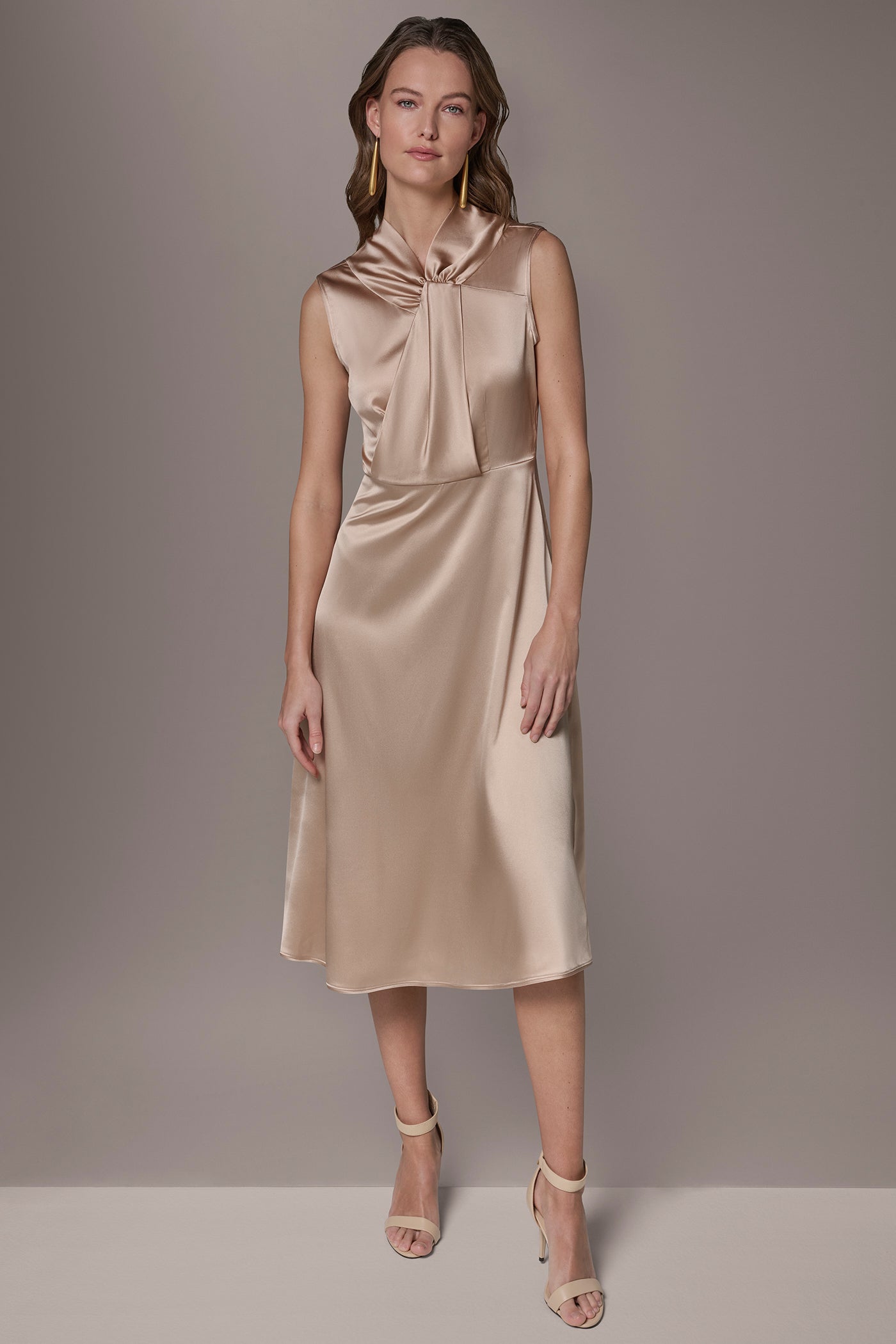 Donna Karan | SILK-CHARMEUSE MIDI A-LINE DRESS