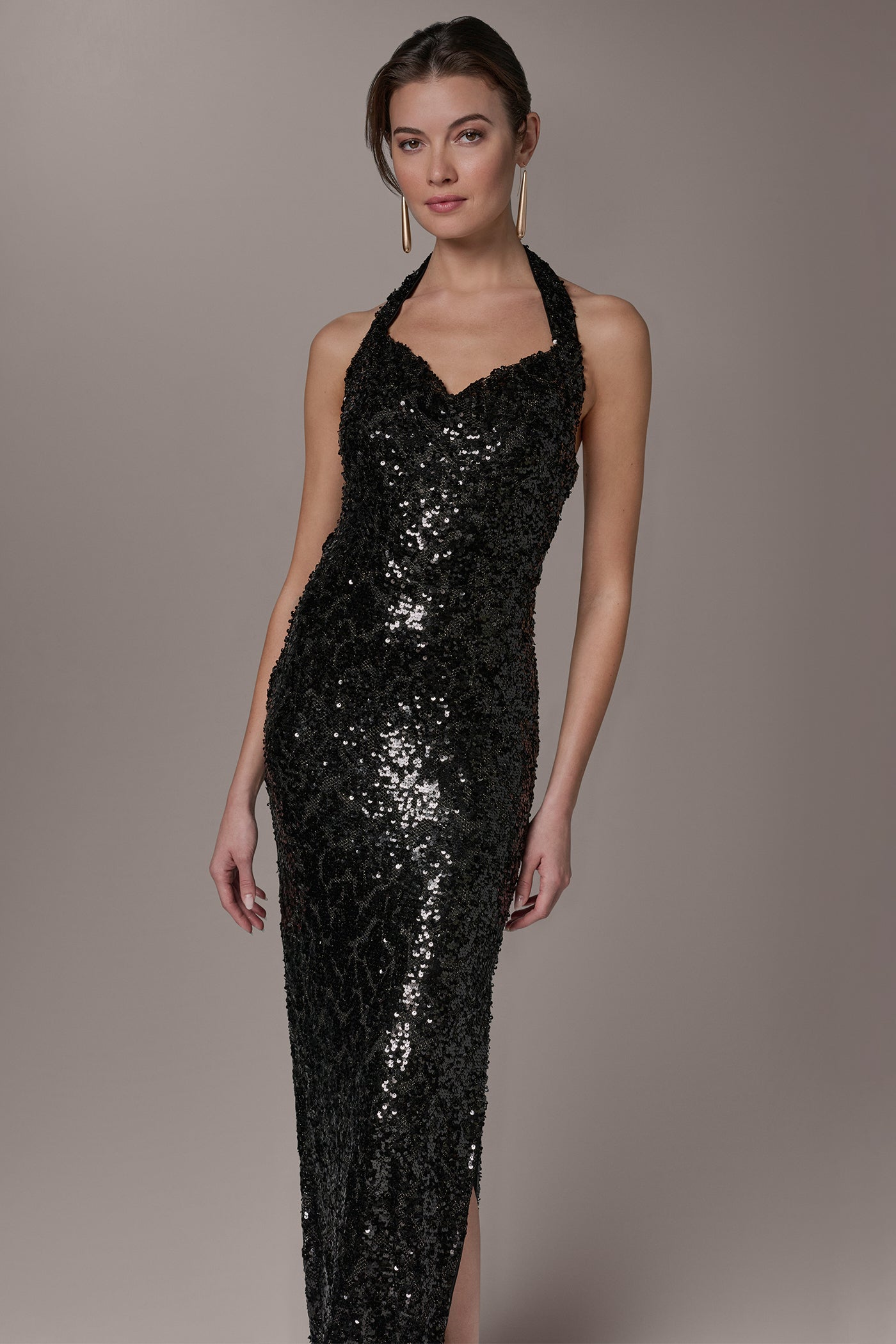 Donna Karan | SEQUIN HALTER GOWN