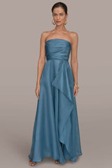 Donna Karan | STRAPLESS RUFFLE A-LINE GOWN