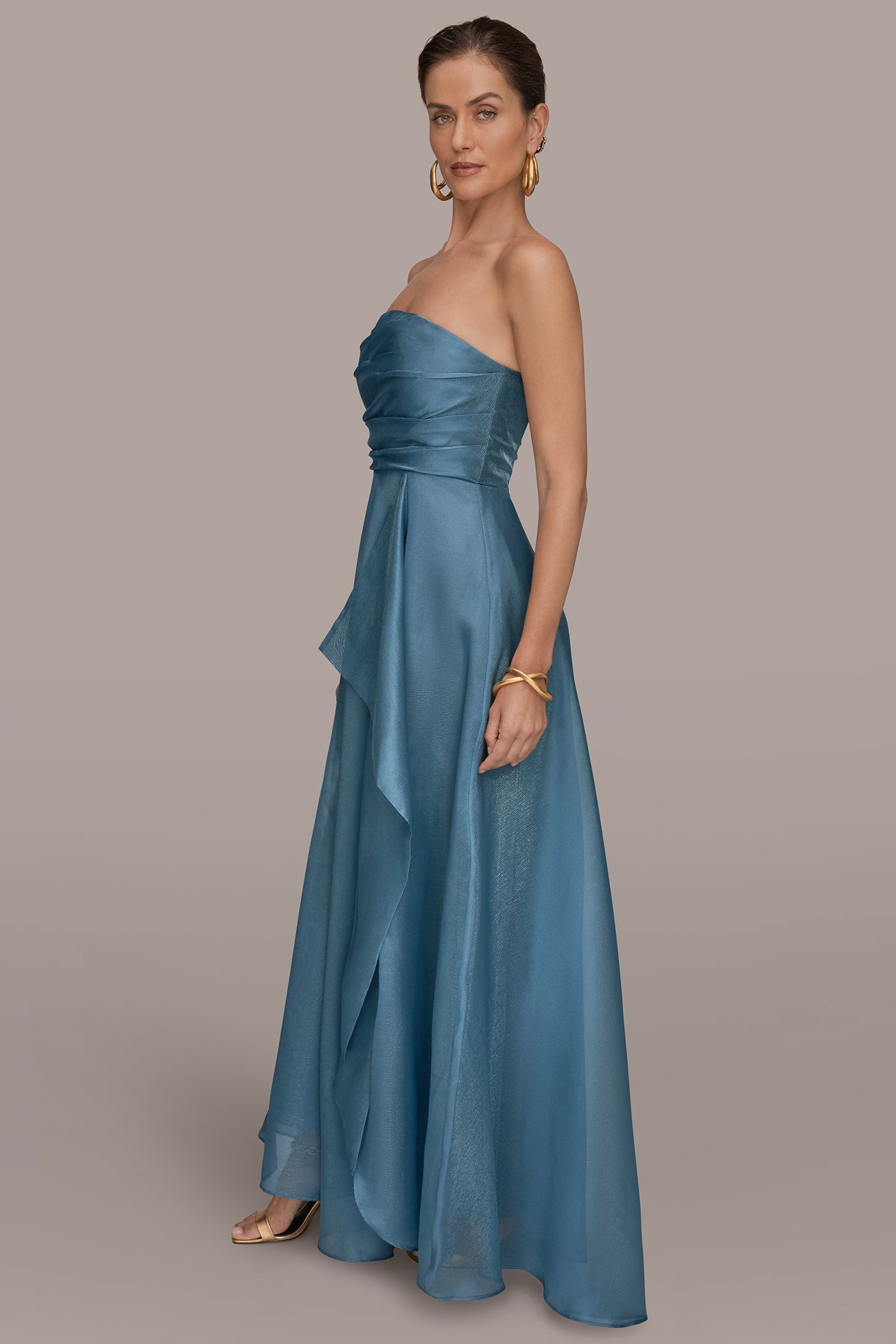 Donna Karan | STRAPLESS RUFFLE A-LINE GOWN