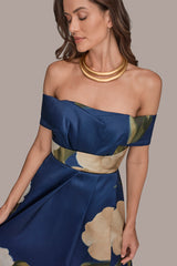 Donna Karan | MIKADO FLORAL OFF-THE-SHOULDER BALL GOWN