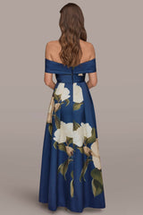 Donna Karan | MIKADO FLORAL OFF-THE-SHOULDER BALL GOWN