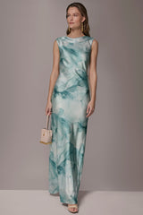 Donna Karan | CHARMEUSE FLORAL RUFFLE GOWN