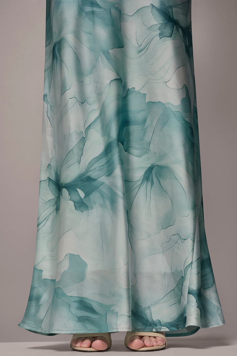 Donna Karan | CHARMEUSE FLORAL RUFFLE GOWN