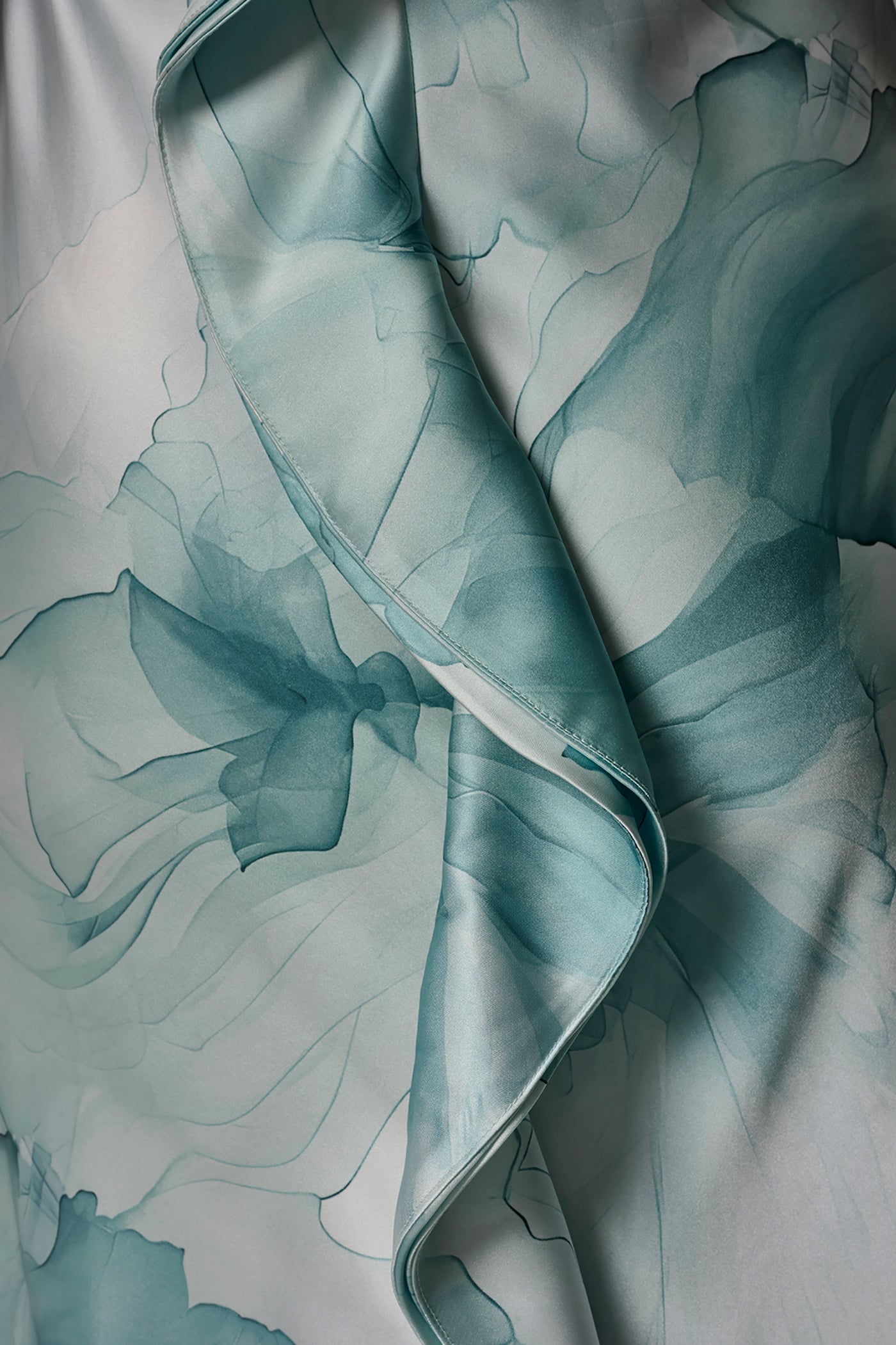 Donna Karan | CHARMEUSE FLORAL RUFFLE GOWN