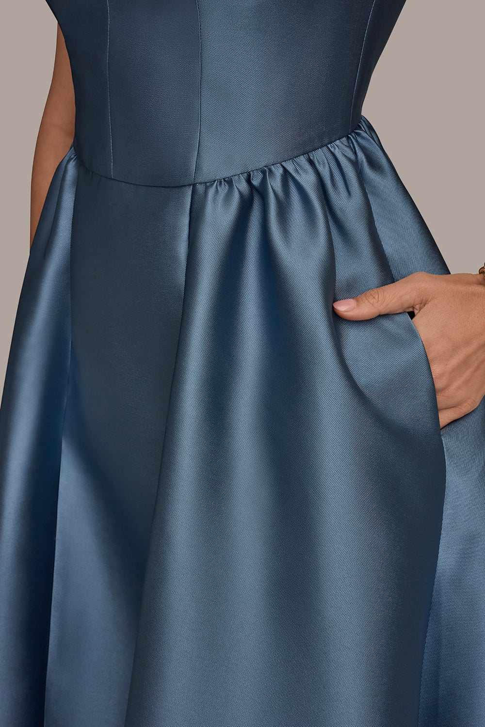 Donna Karan | MIKADO SLEEVELESS FLORAL MIDI GOWN