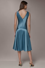 Donna Karan | SILK-CHARMEUSE MIDI A-LINE DRESS