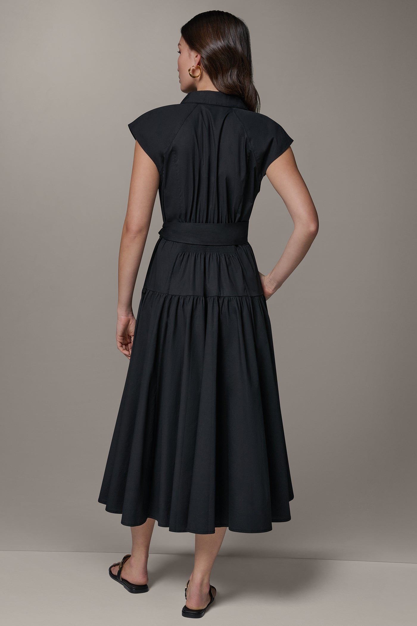 Donna Karan | CAP SLEEVE MIDI SHIRT DRESS