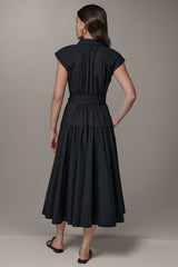 Donna Karan | CAP SLEEVE MIDI SHIRT DRESS