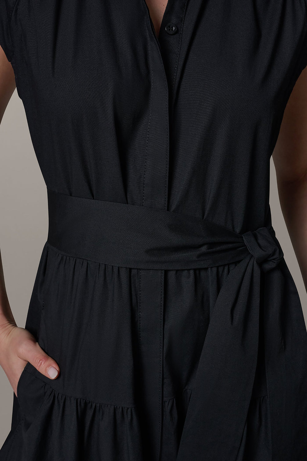 Donna Karan | CAP SLEEVE MIDI SHIRT DRESS