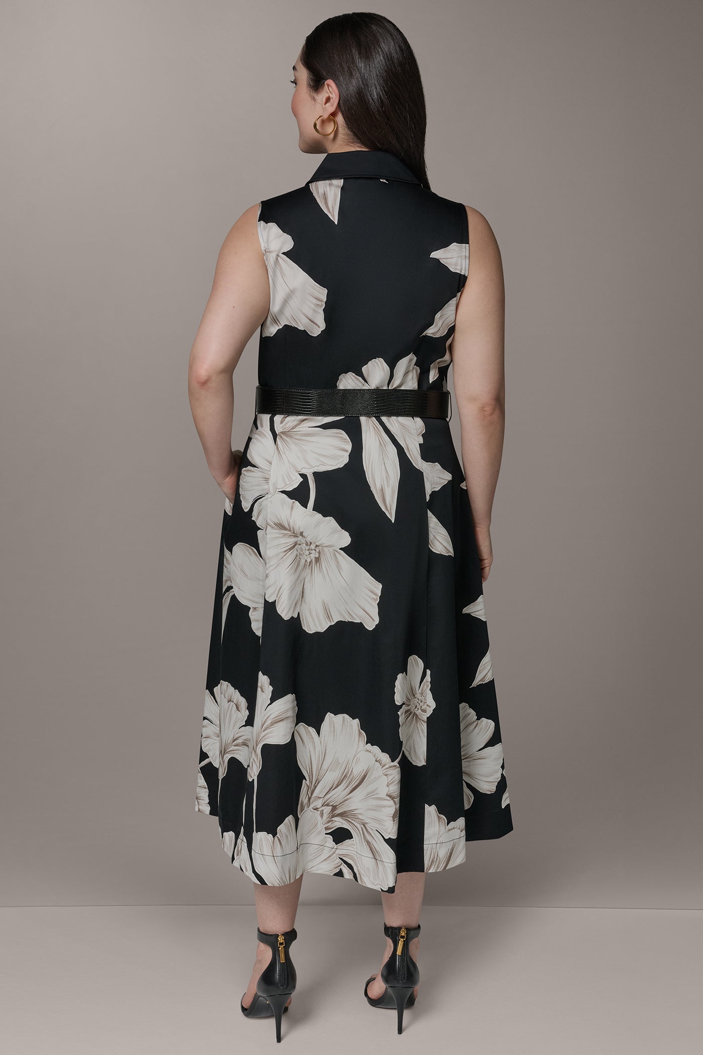 Donna Karan | SLEEVELESS MIDI HALTER SHIRT DRESS