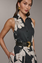 Donna Karan | SLEEVELESS MIDI HALTER SHIRT DRESS