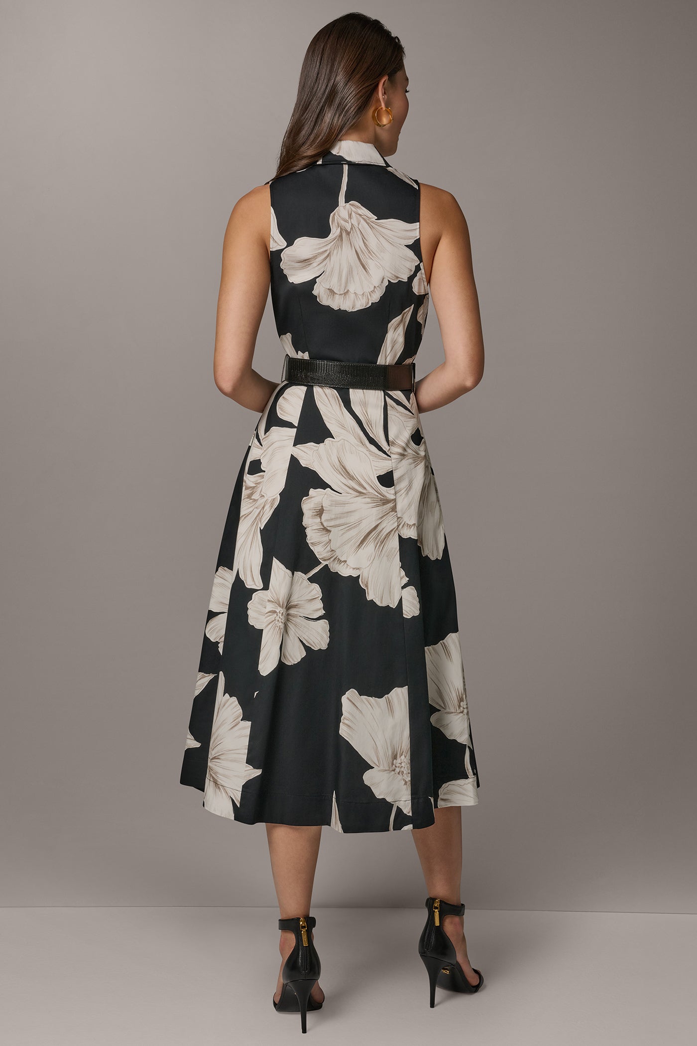 Donna Karan | SLEEVELESS MIDI HALTER SHIRT DRESS
