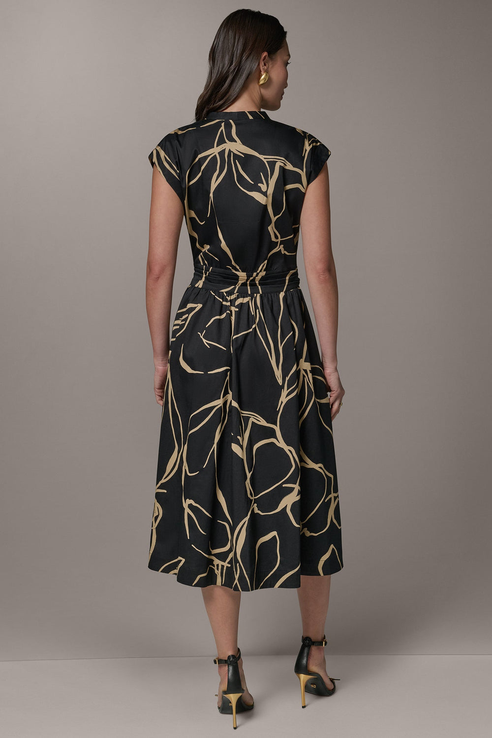 Donna Karan | SLEEVELESS PRINT MIDI DRESS