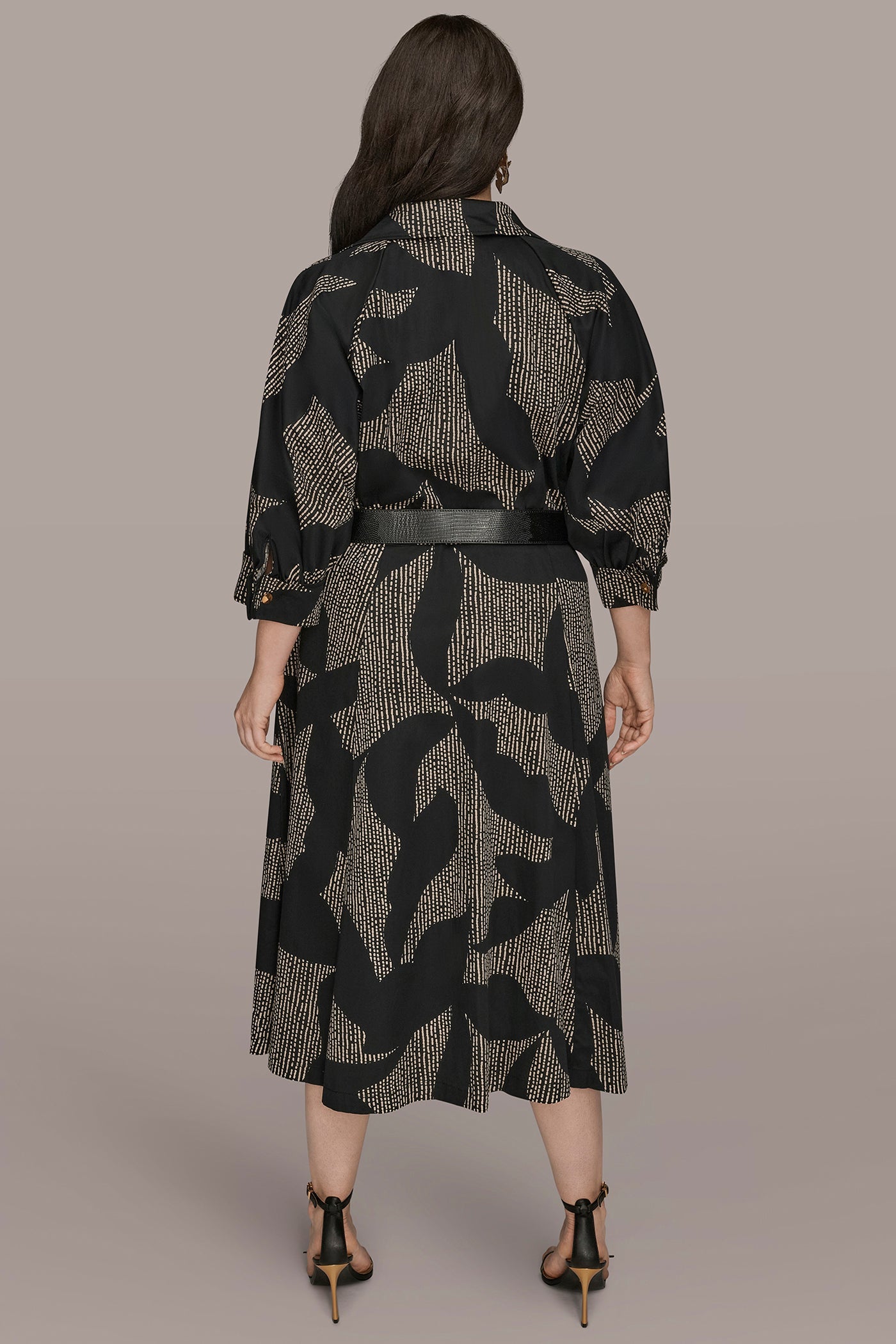 Donna Karan | COTTON FLORAL MIDI SHIRT DRESS