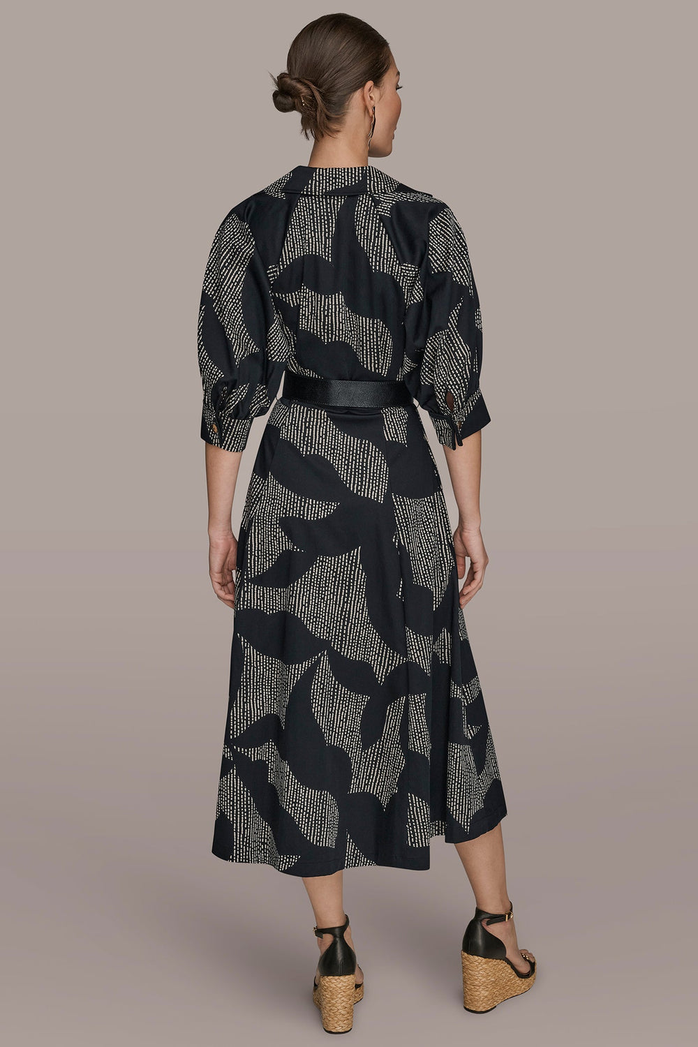 Donna Karan | COTTON FLORAL MIDI SHIRT DRESS