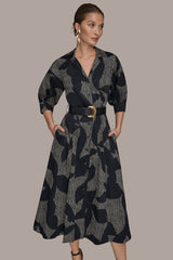 Donna Karan | COTTON FLORAL MIDI SHIRT DRESS