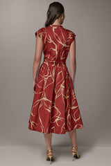 Donna Karan | SLEEVELESS PRINT MIDI DRESS