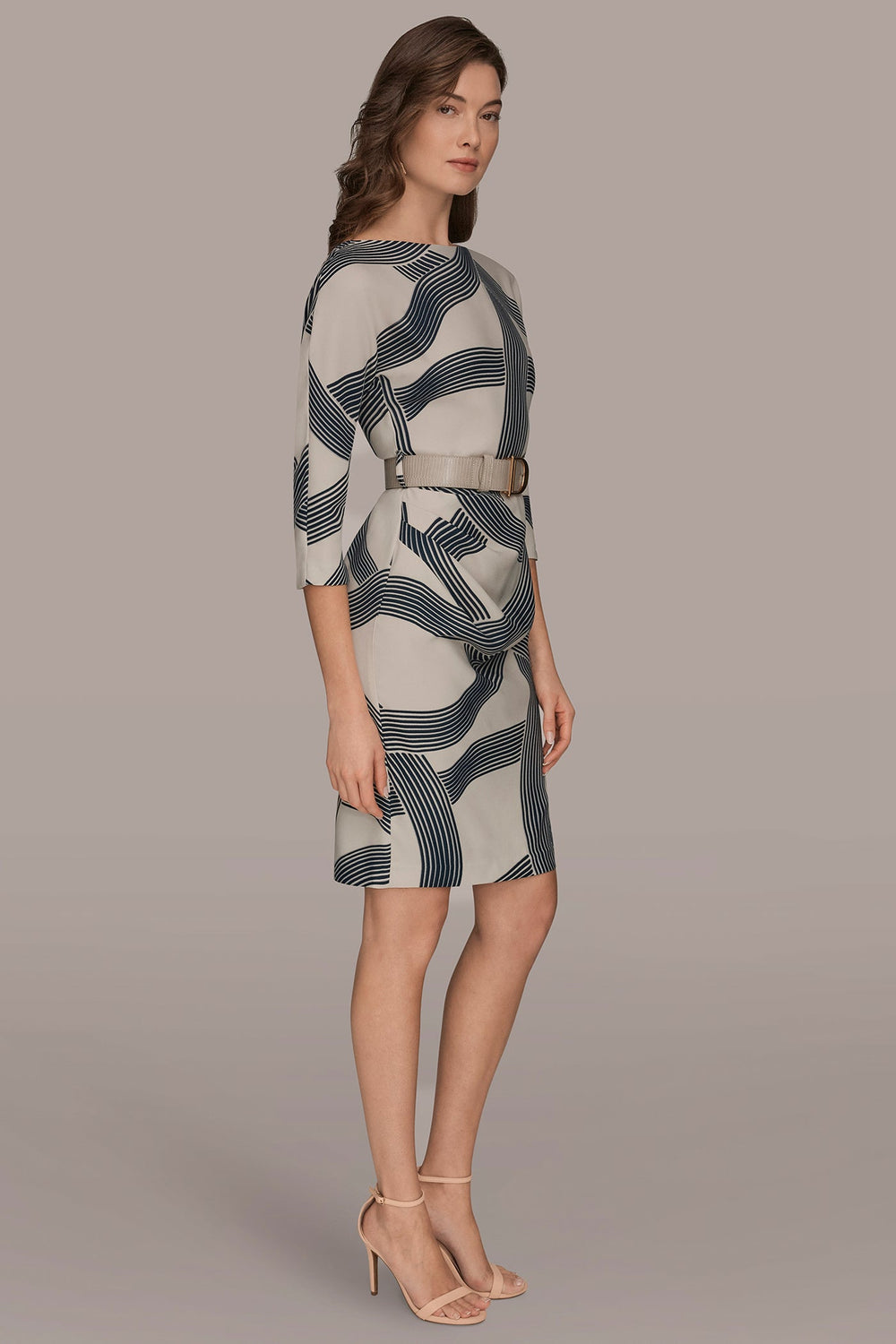 Donna Karan | PRINTED 3/4 SLEEVE SHEATH DRESS