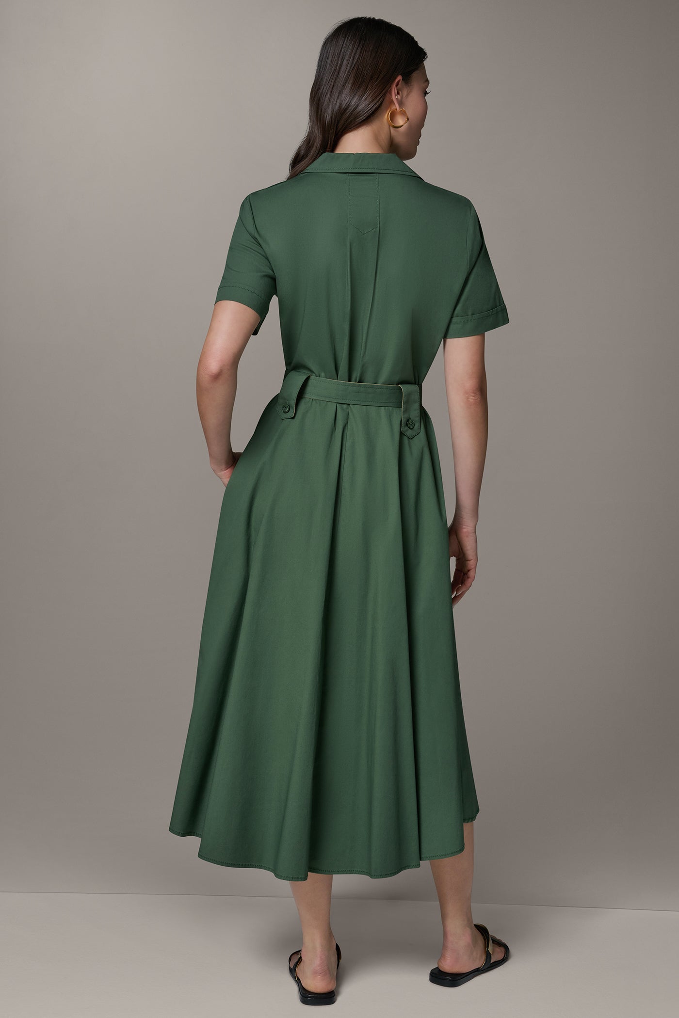 Donna Karan | SHORT SLEEVE MIDI SHIRT DRESS