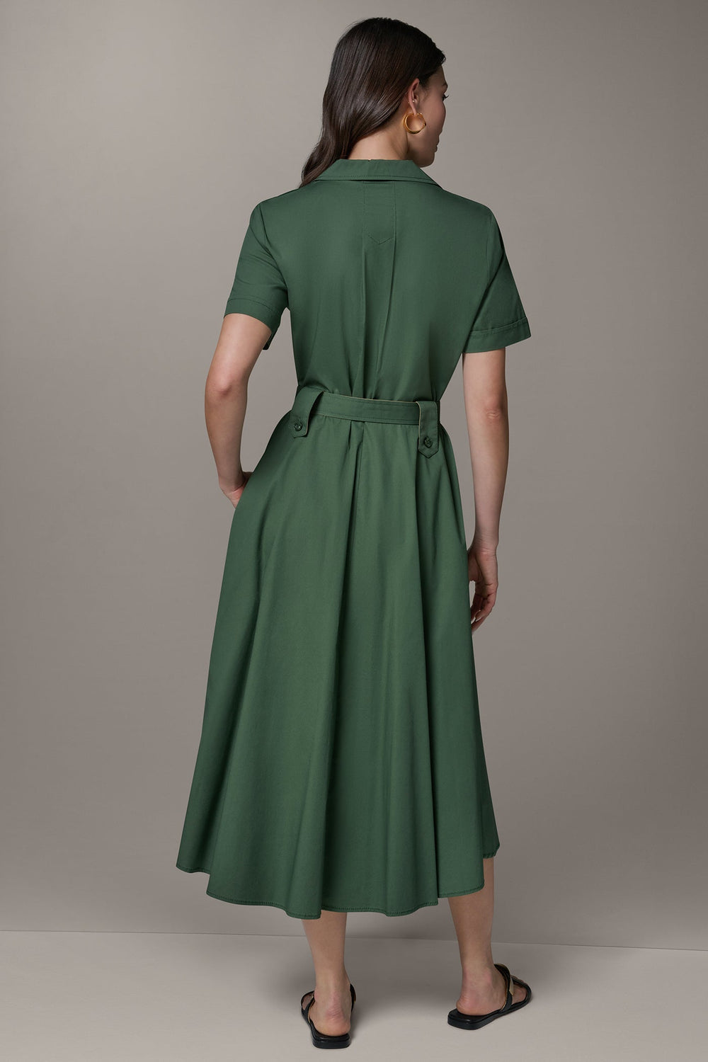 Donna Karan | SHORT SLEEVE MIDI SHIRT DRESS