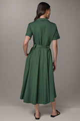 Donna Karan | SHORT SLEEVE MIDI SHIRT DRESS