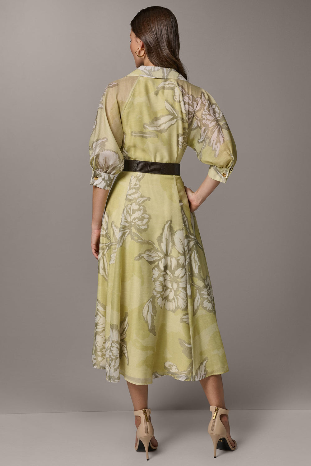 Donna Karan | PUFF SLEEVE MIDI SHIRT DRESS