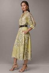 Donna Karan | PUFF SLEEVE MIDI SHIRT DRESS