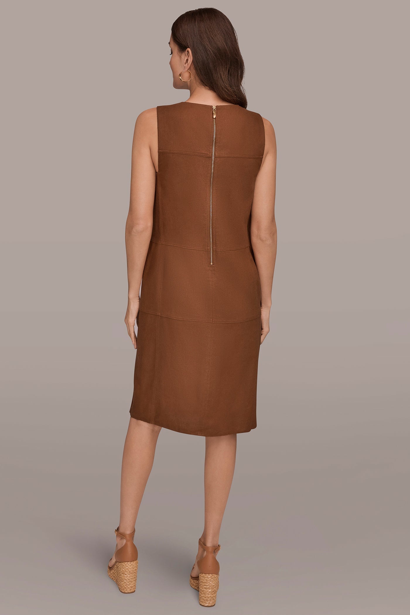Donna Karan | LINEN-BLEND SHIFT DRESS