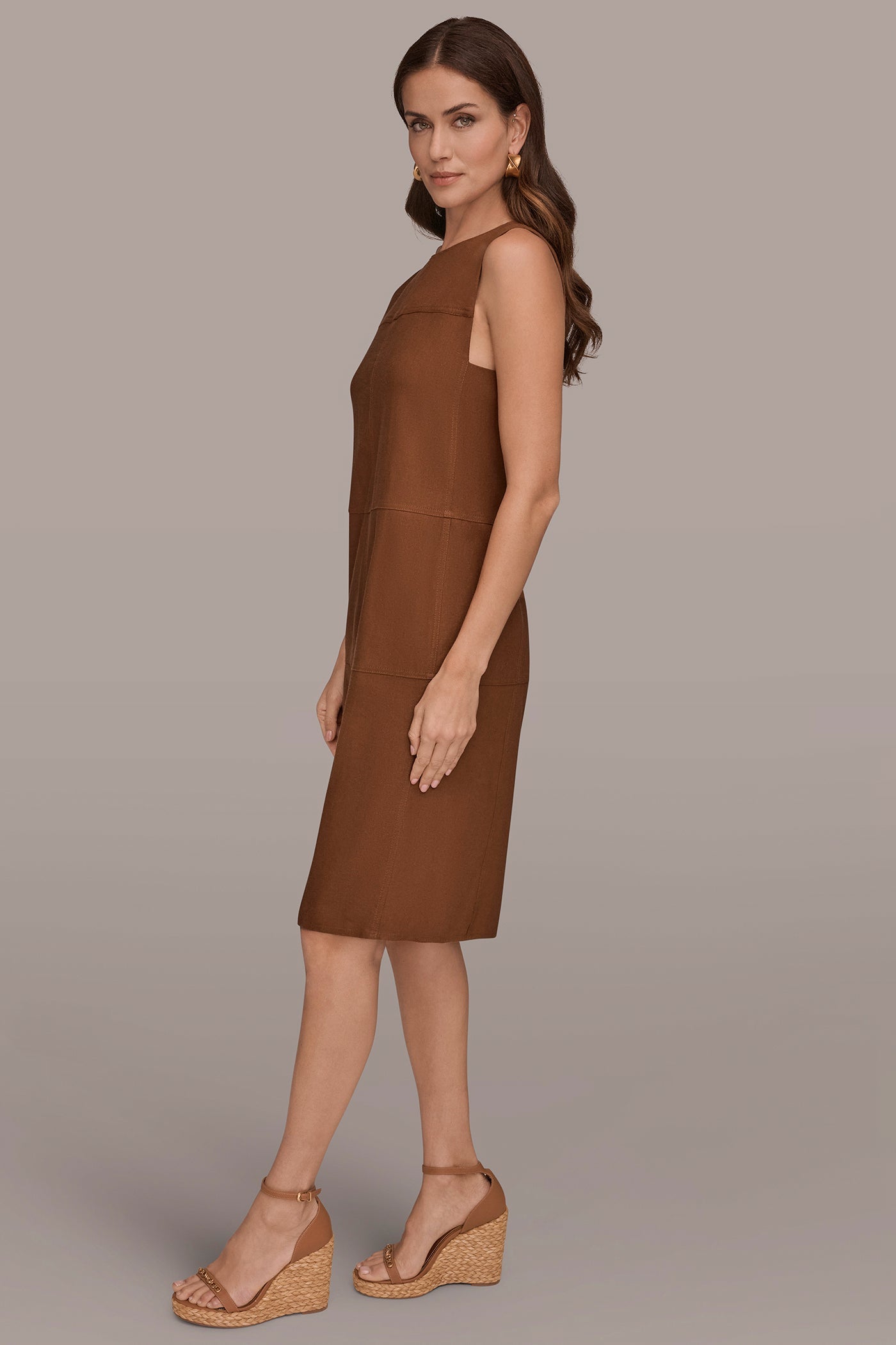 Donna Karan | LINEN-BLEND SHIFT DRESS