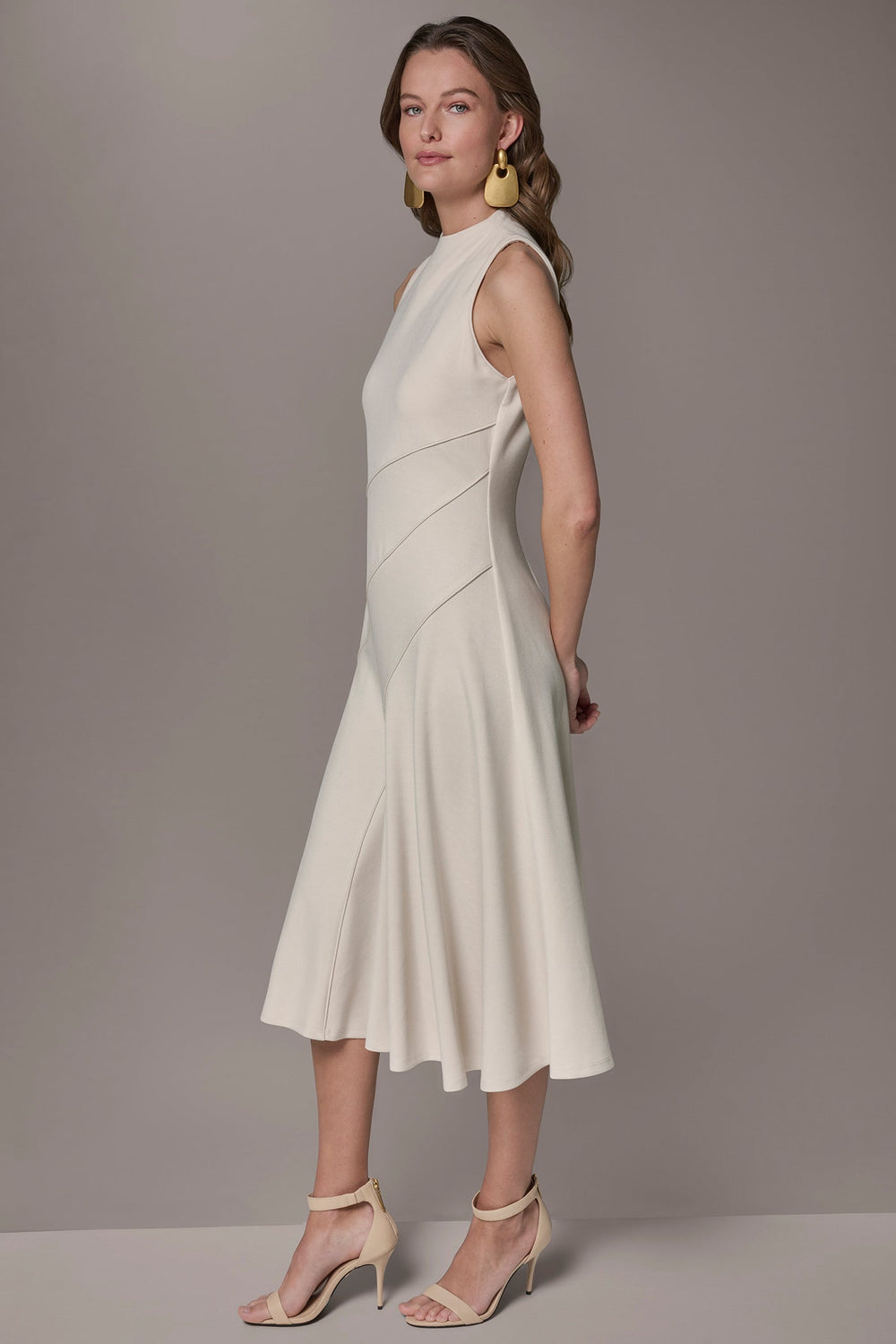 Donna Karan | DIAGONAL RIB MIDI A-LINE DRESS