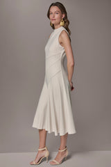 Donna Karan | DIAGONAL RIB MIDI A-LINE DRESS