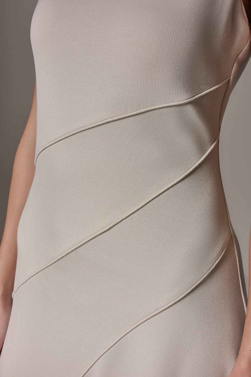 Donna Karan | DIAGONAL RIB MIDI A-LINE DRESS