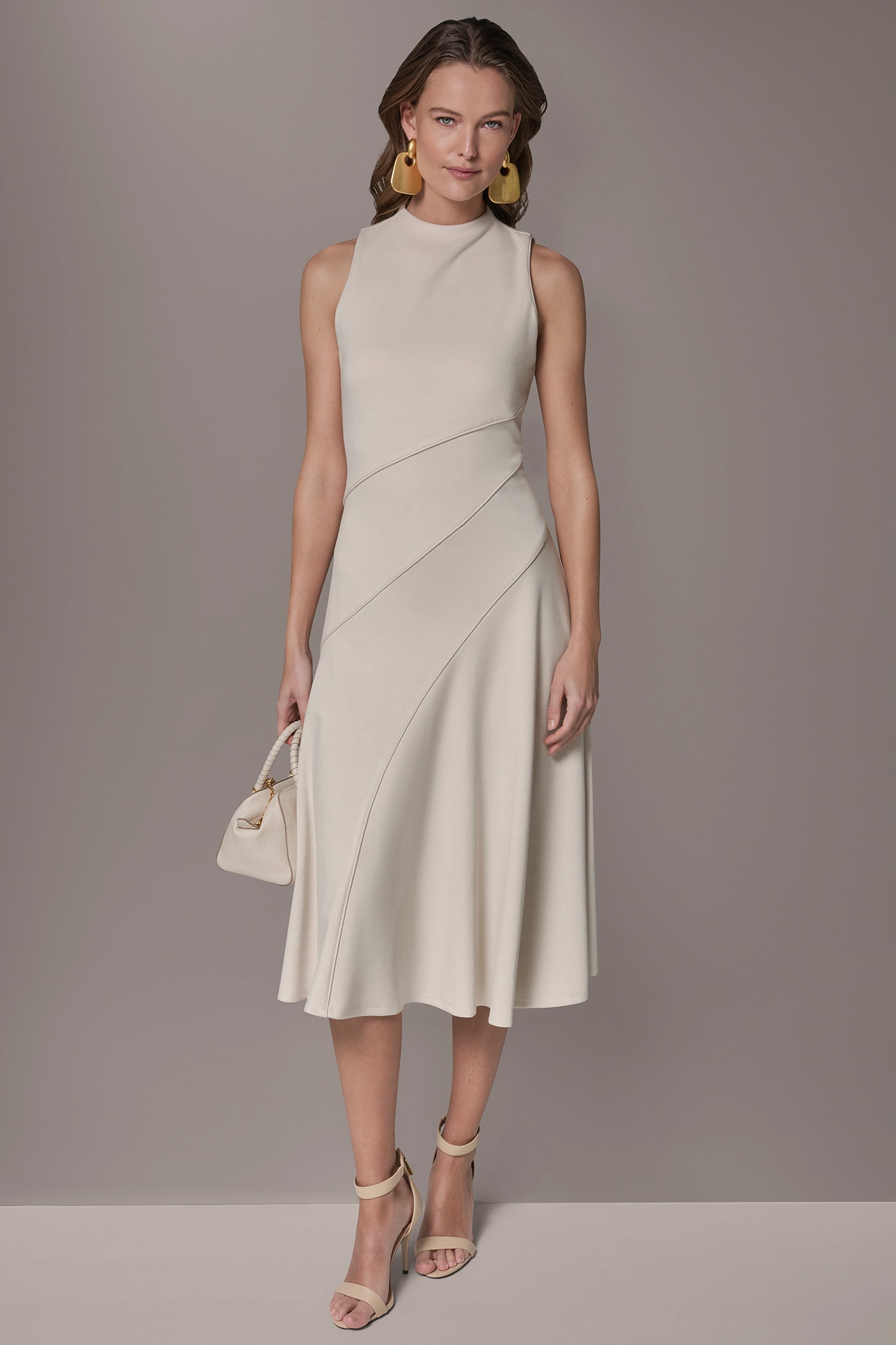 Donna Karan | DIAGONAL RIB MIDI A-LINE DRESS