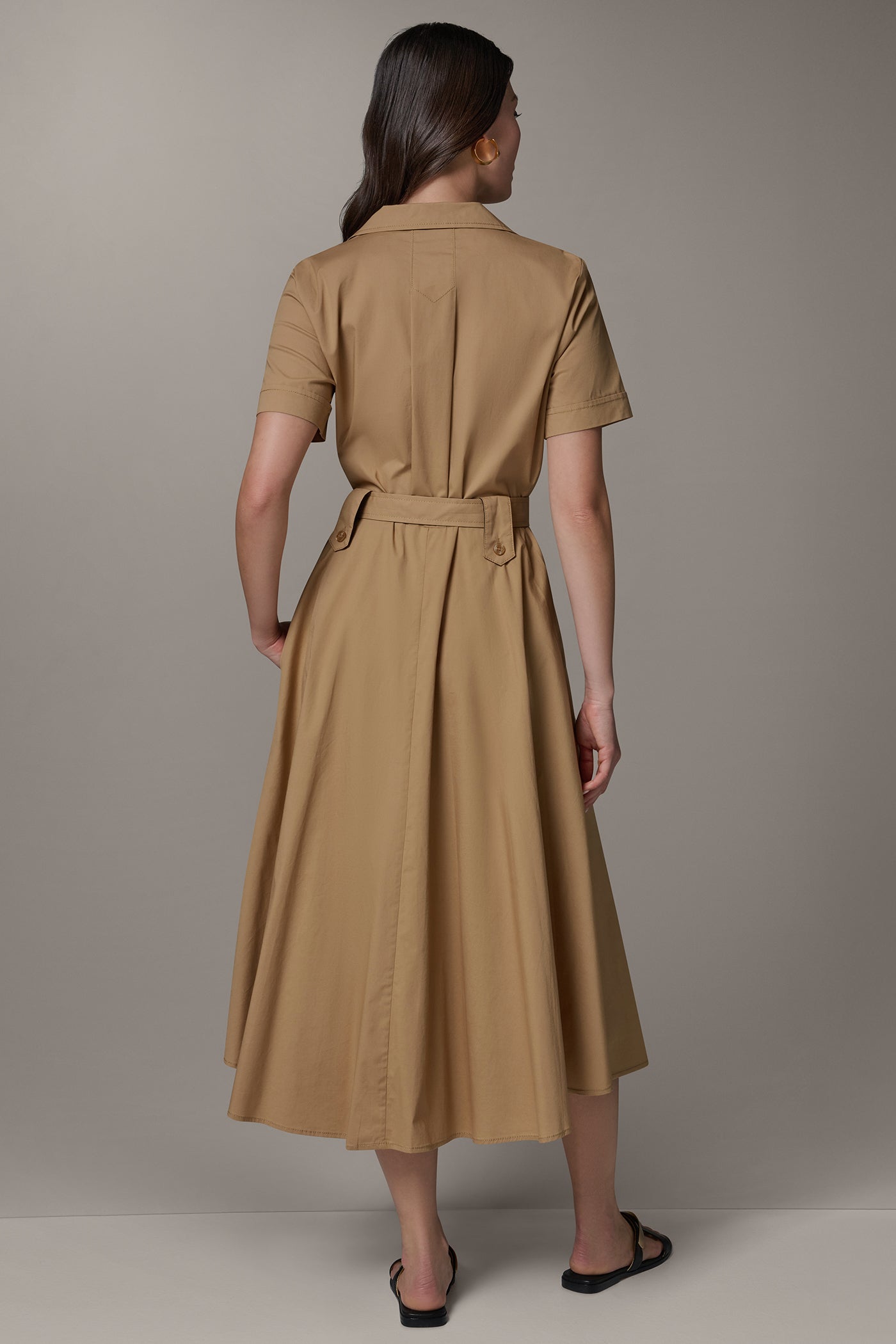 Donna Karan | SHORT SLEEVE MIDI SHIRT DRESS