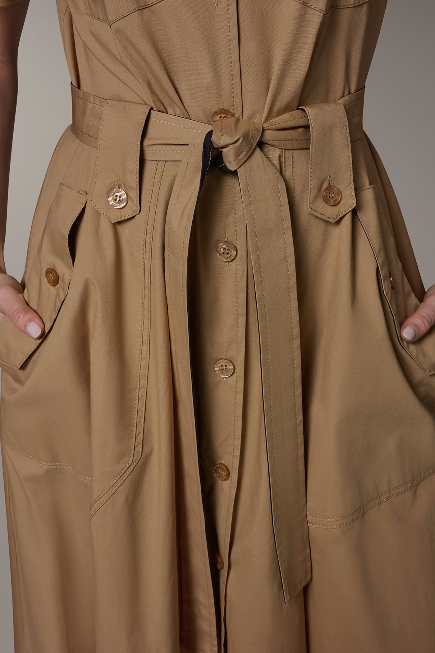 Donna Karan | SHORT SLEEVE MIDI SHIRT DRESS