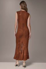 Donna Karan | FLORAL-JACQUARD MIDI SWEATER DRESS
