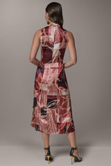 Donna Karan | SLEEVELESS COWL NECK MIDI A-LINE DRESS