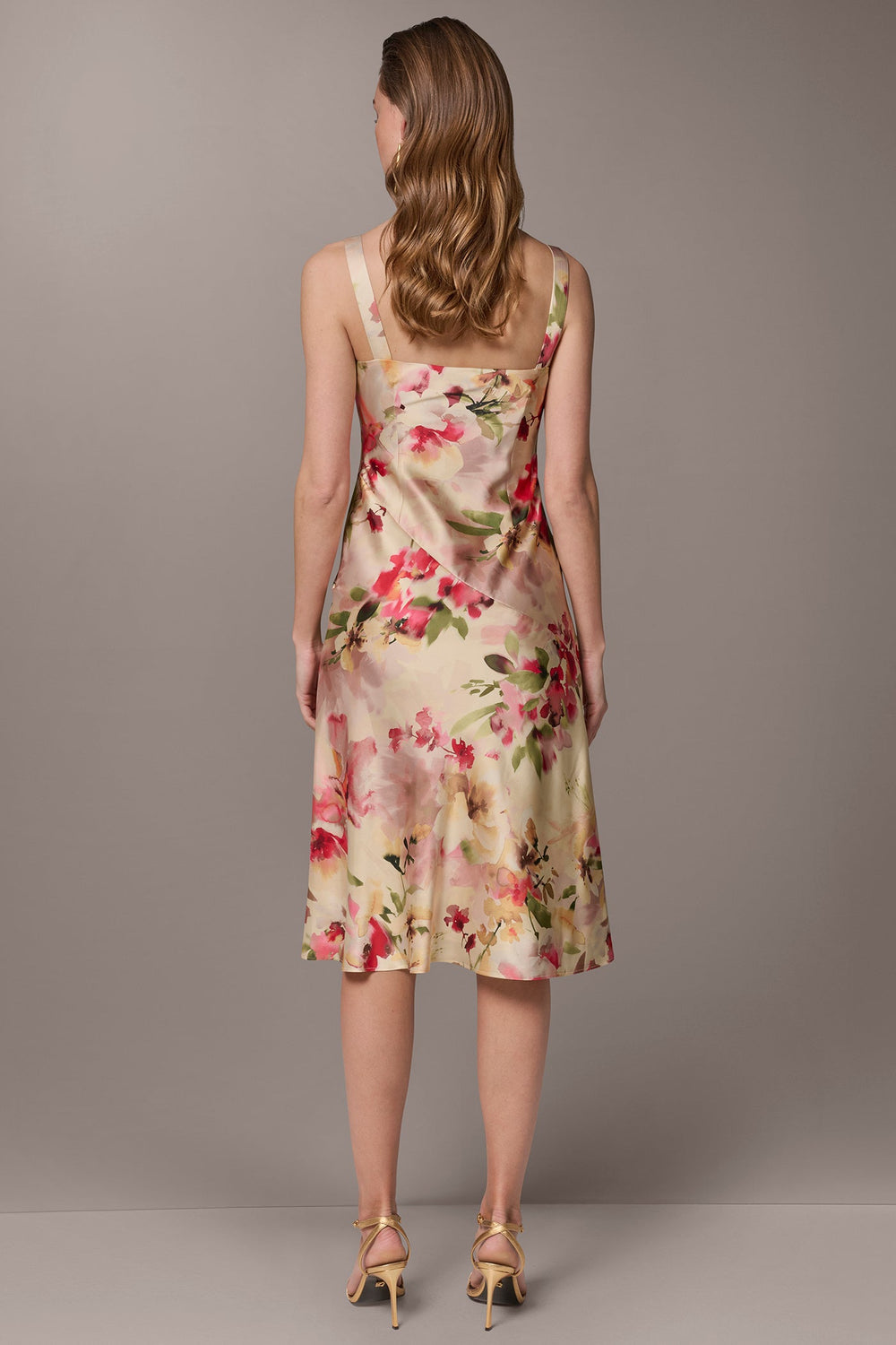 Donna Karan | CHARMEUSE FLORAL MIDI SLIP DRESS