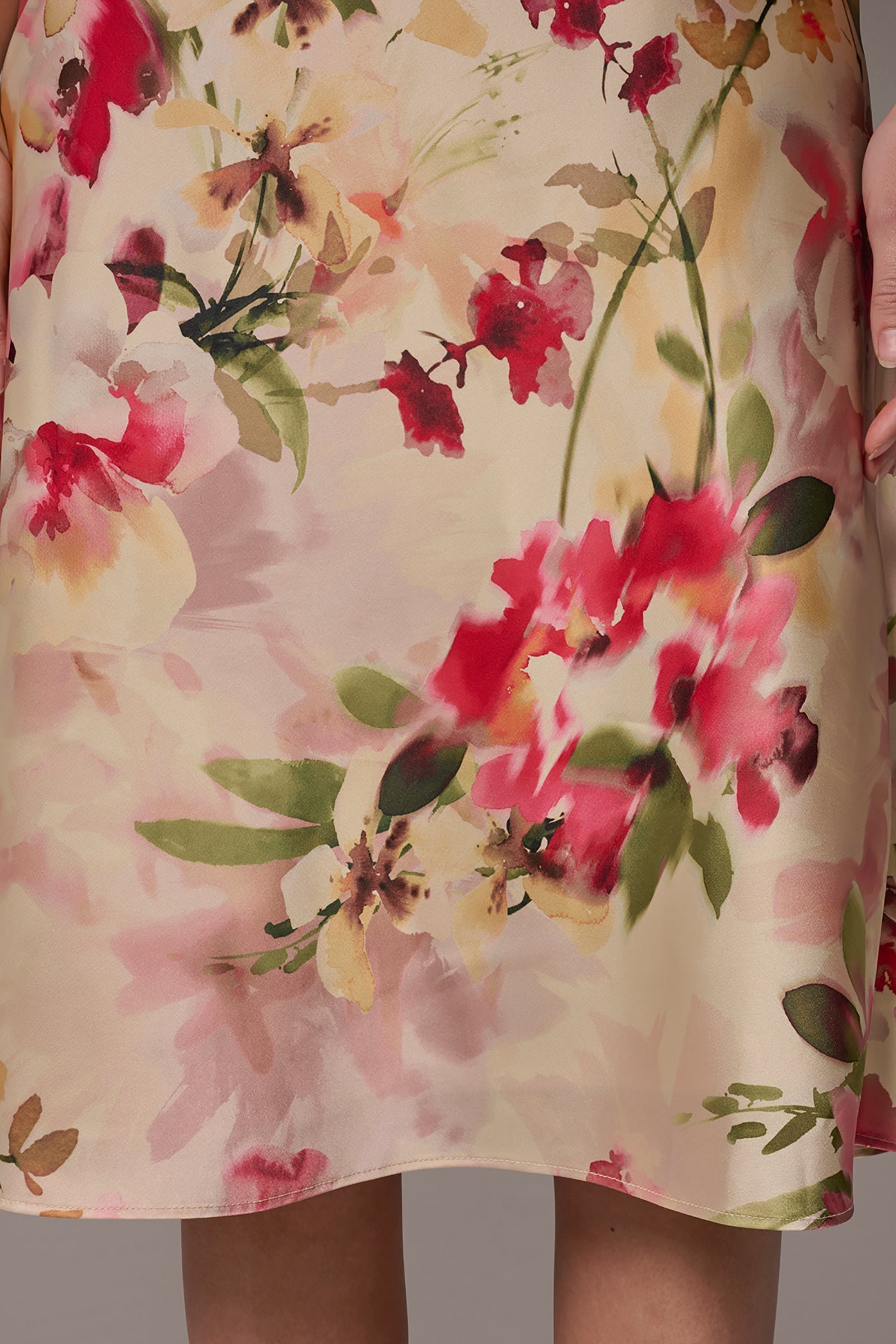 Donna Karan | CHARMEUSE FLORAL MIDI SLIP DRESS
