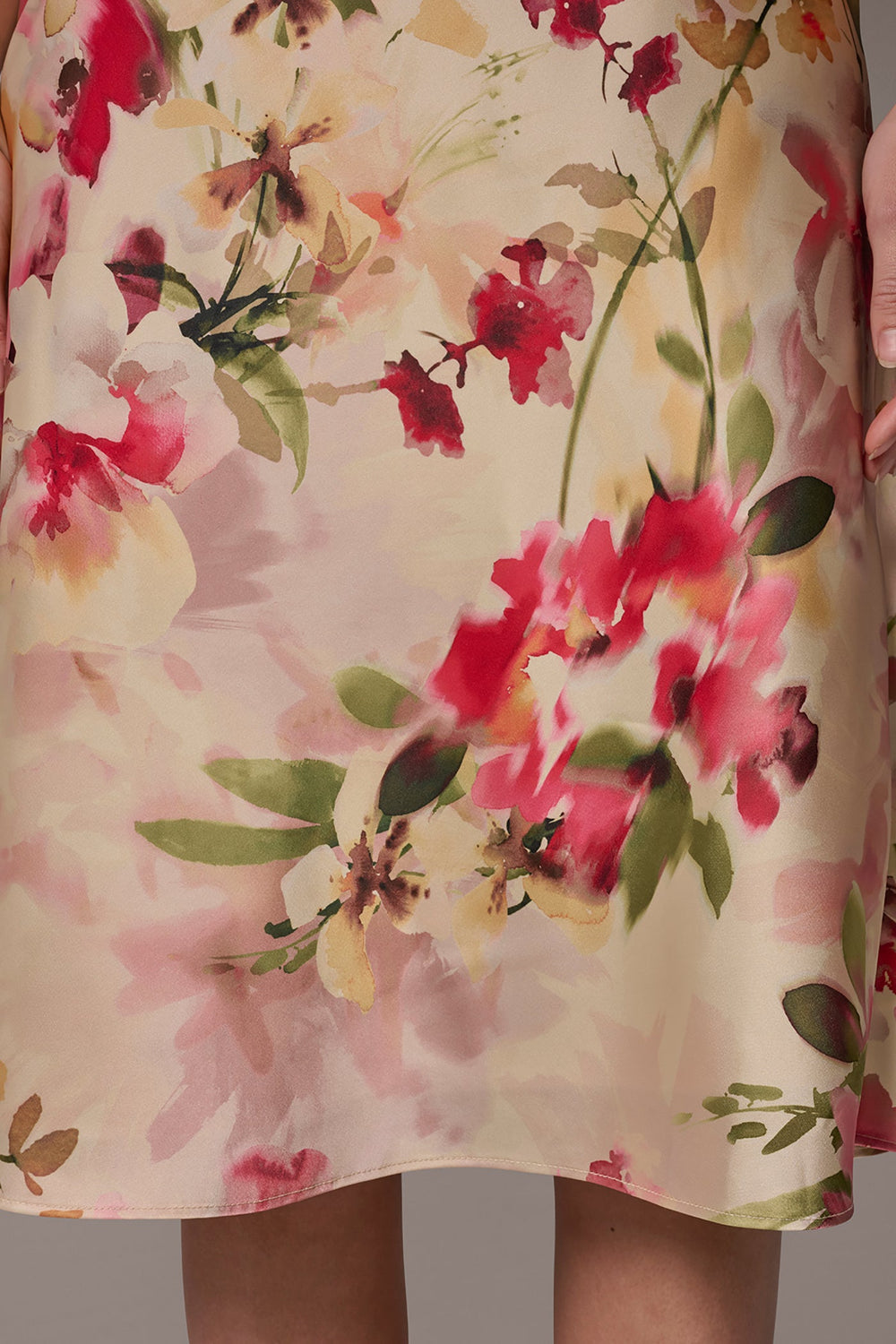 Donna Karan | CHARMEUSE FLORAL MIDI SLIP DRESS