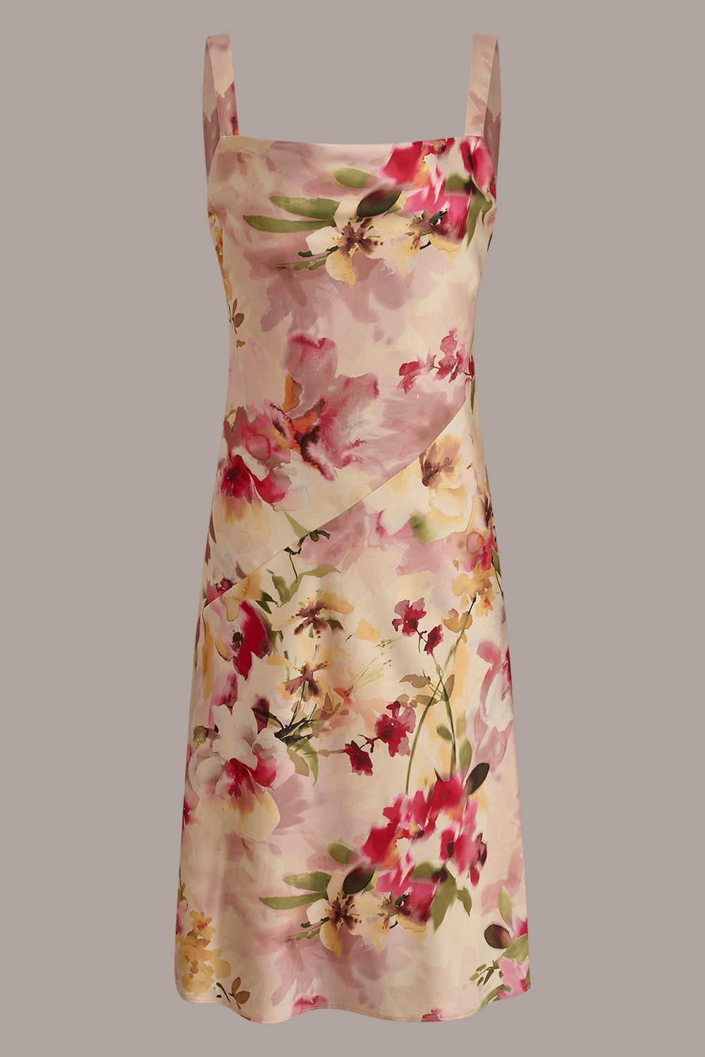 Donna Karan | CHARMEUSE FLORAL MIDI SLIP DRESS