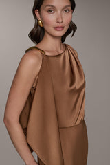Donna Karan | SLEEVELESS ASYMMETRIC MIDI DRESS