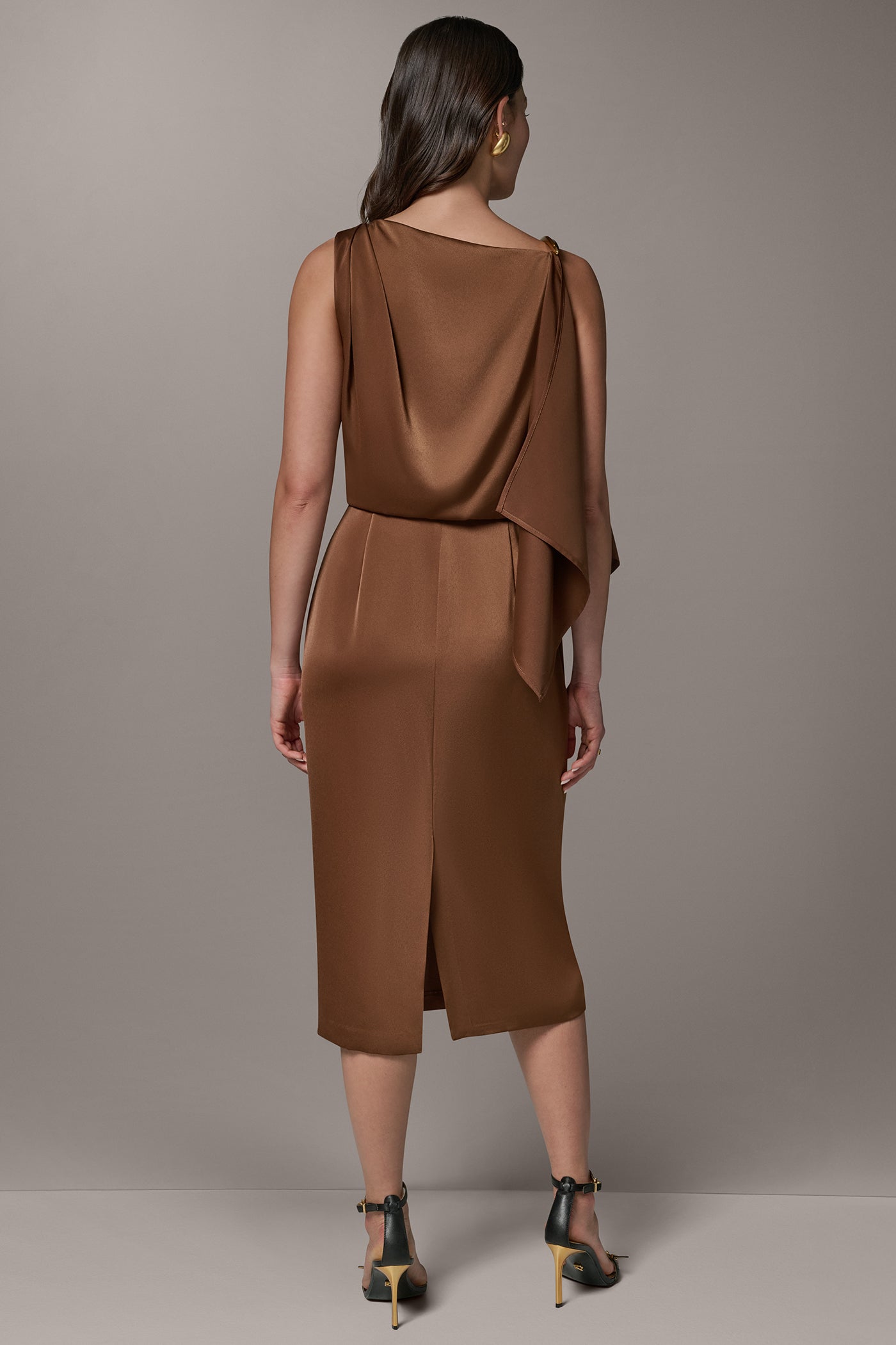 Donna Karan | SLEEVELESS ASYMMETRIC MIDI DRESS