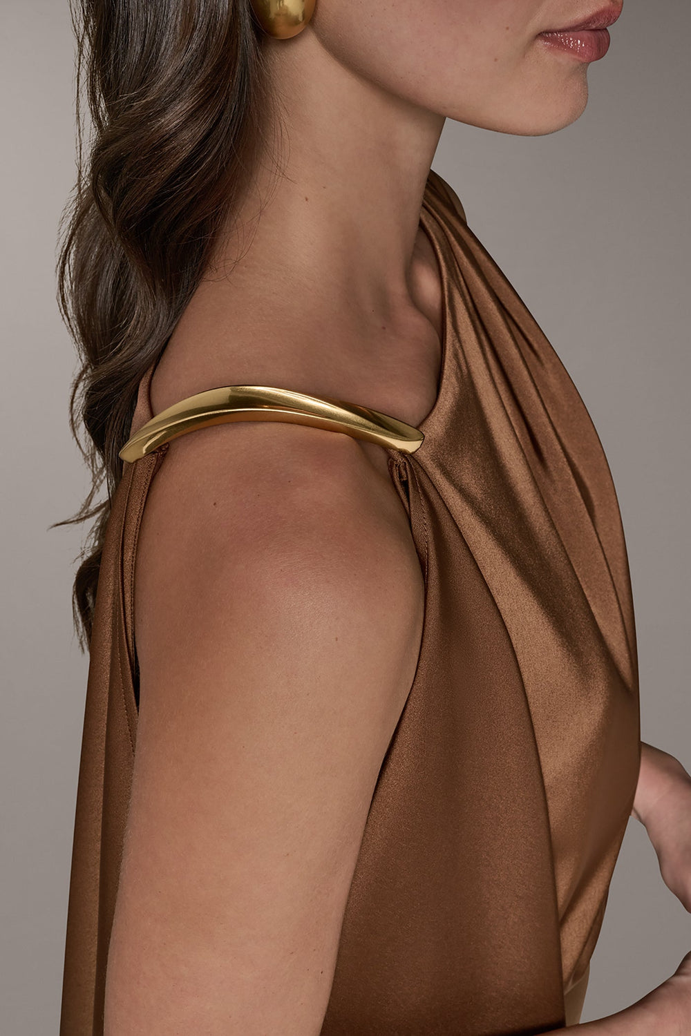Donna Karan | SLEEVELESS ASYMMETRIC MIDI DRESS