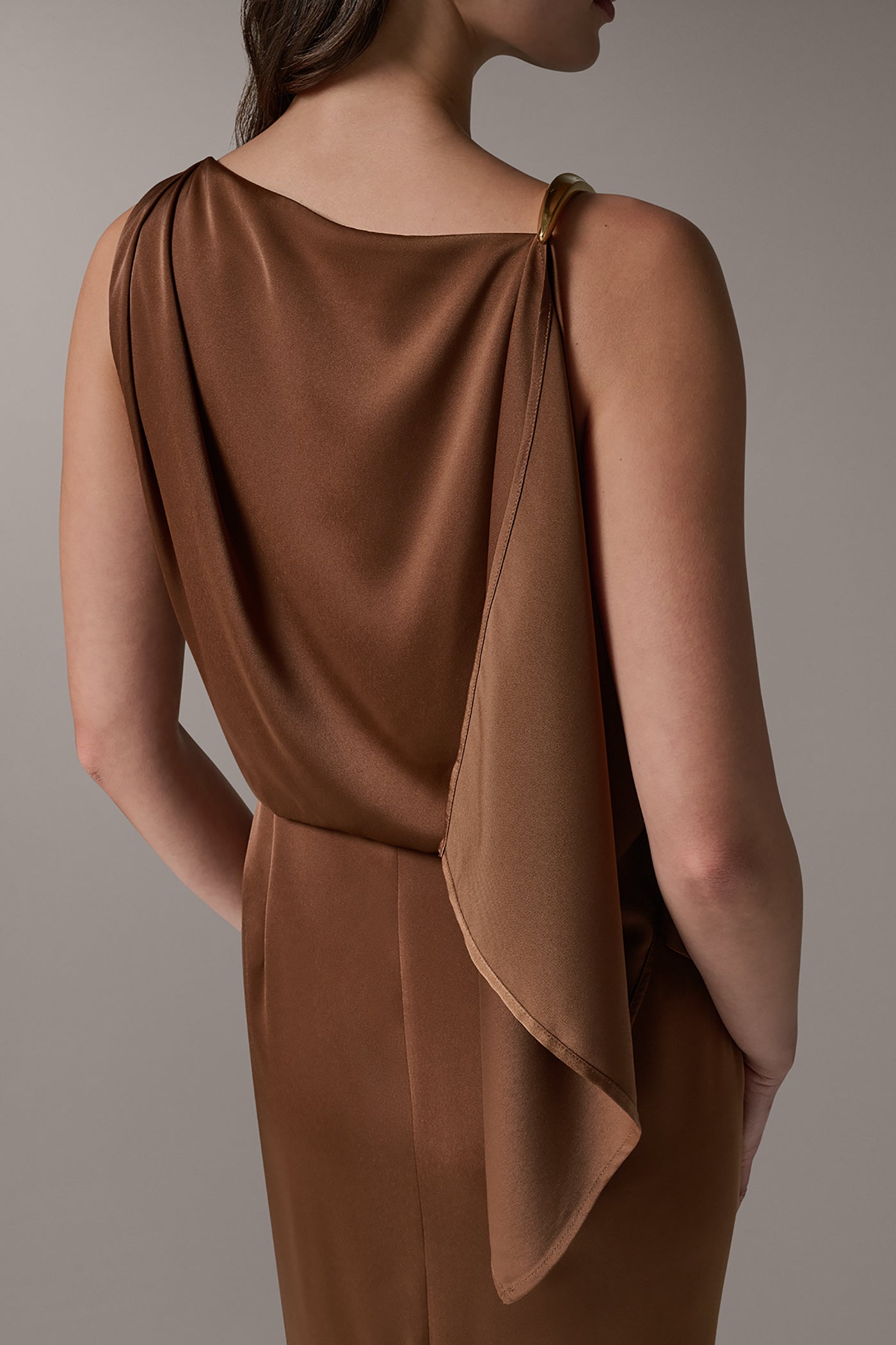 Donna Karan | SLEEVELESS ASYMMETRIC MIDI DRESS