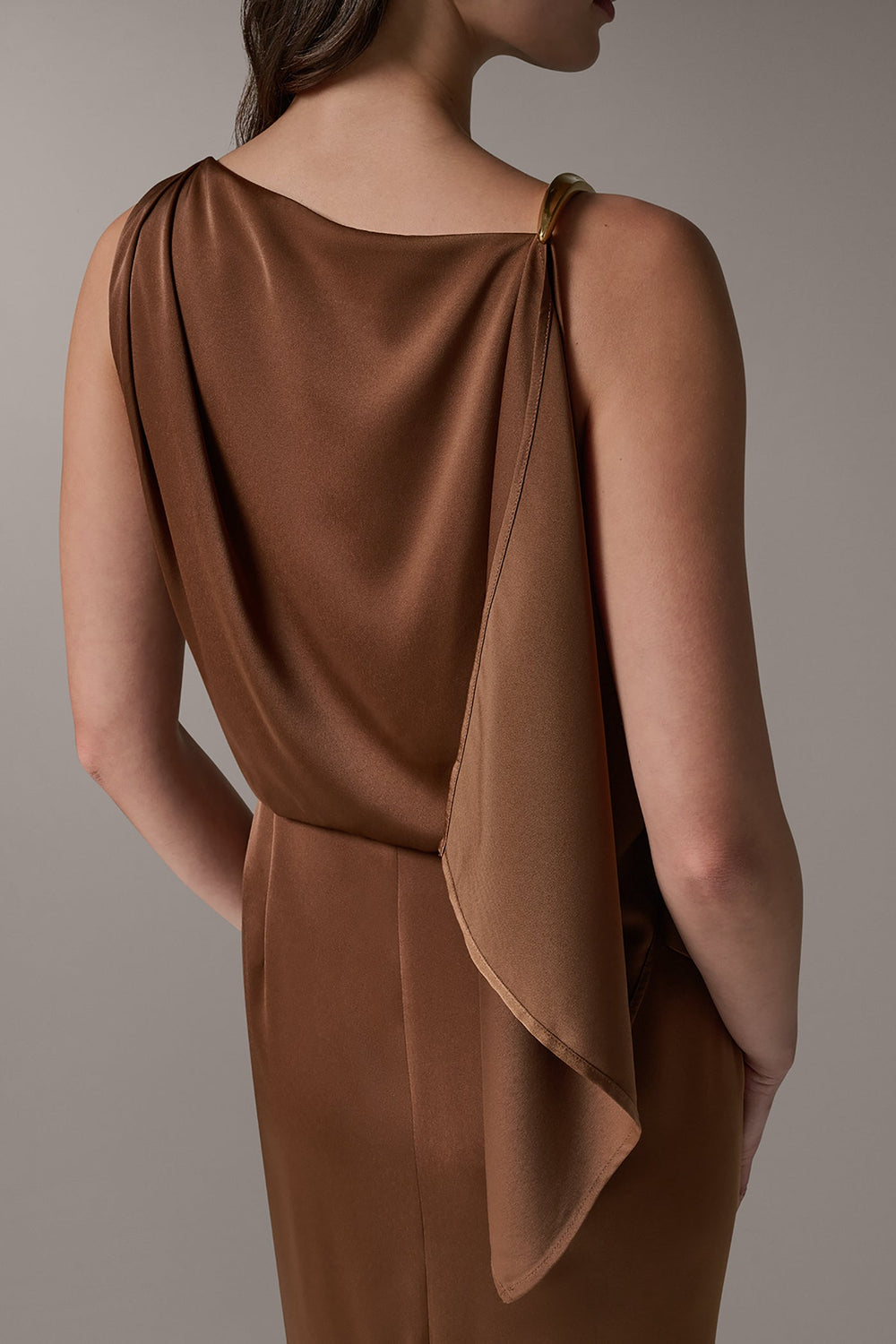 Donna Karan | SLEEVELESS ASYMMETRIC MIDI DRESS