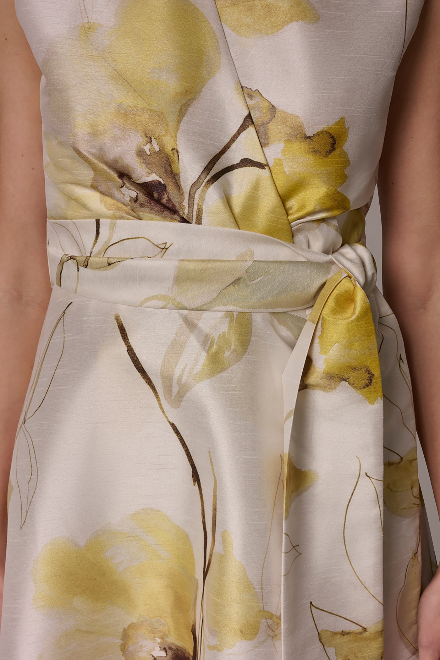 Donna Karan | FLORAL JACQUARD WRAP-EFFECT MIDI DRESS