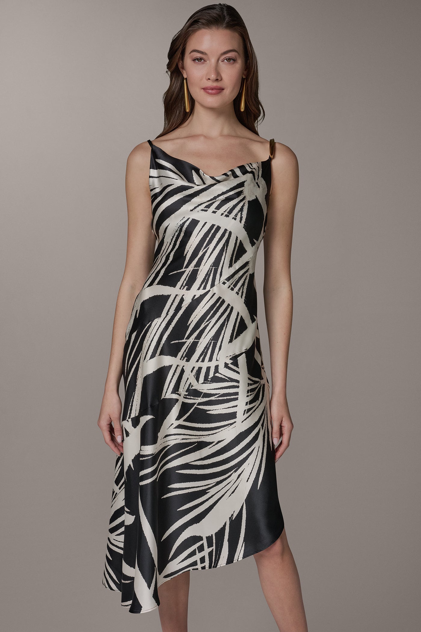 Donna Karan | ASYMMETRIC MIDI SLIP DRESS