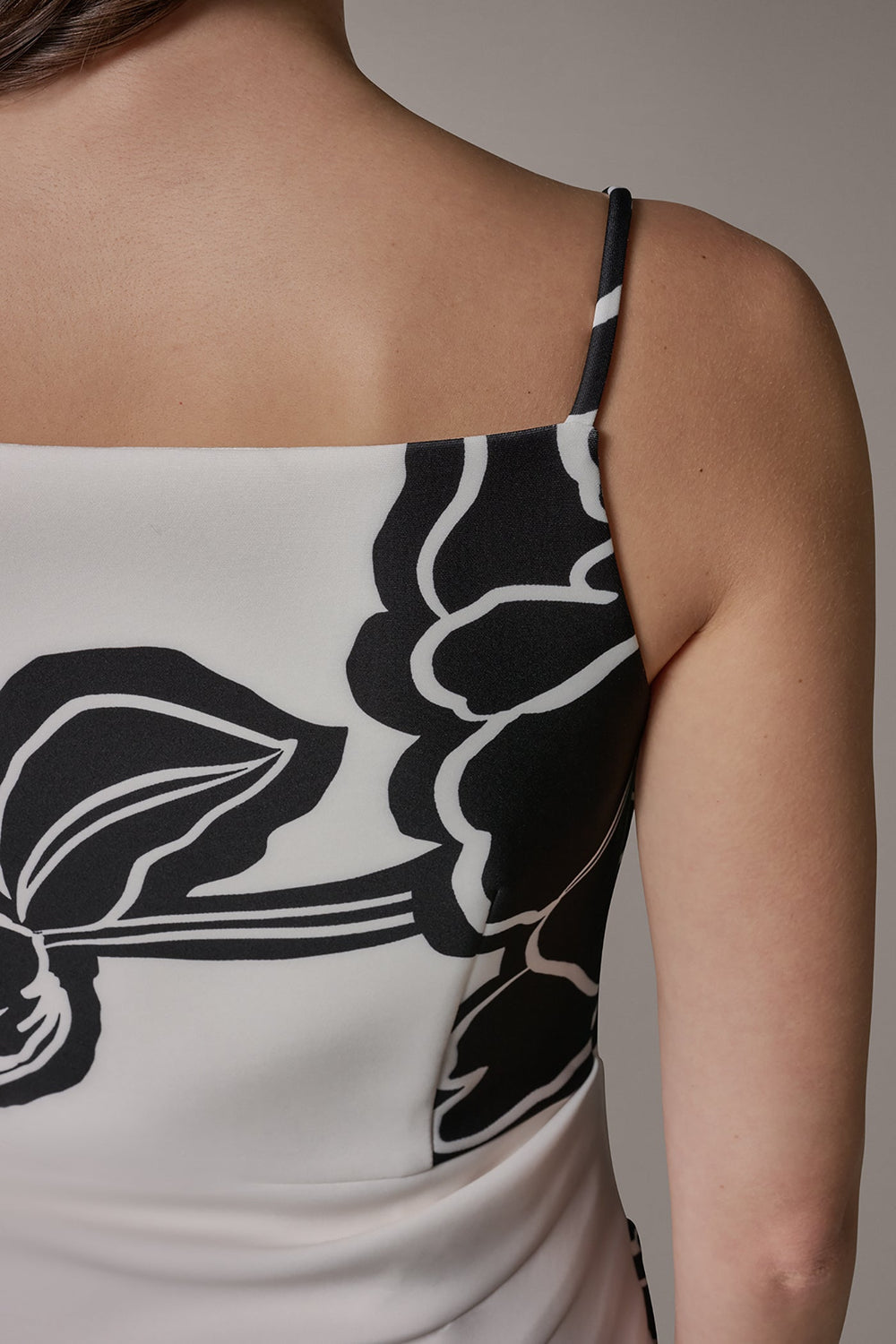 Donna Karan | SLEEVELESS TWO-TONE FLORAL MIDI SHEATH DRESS